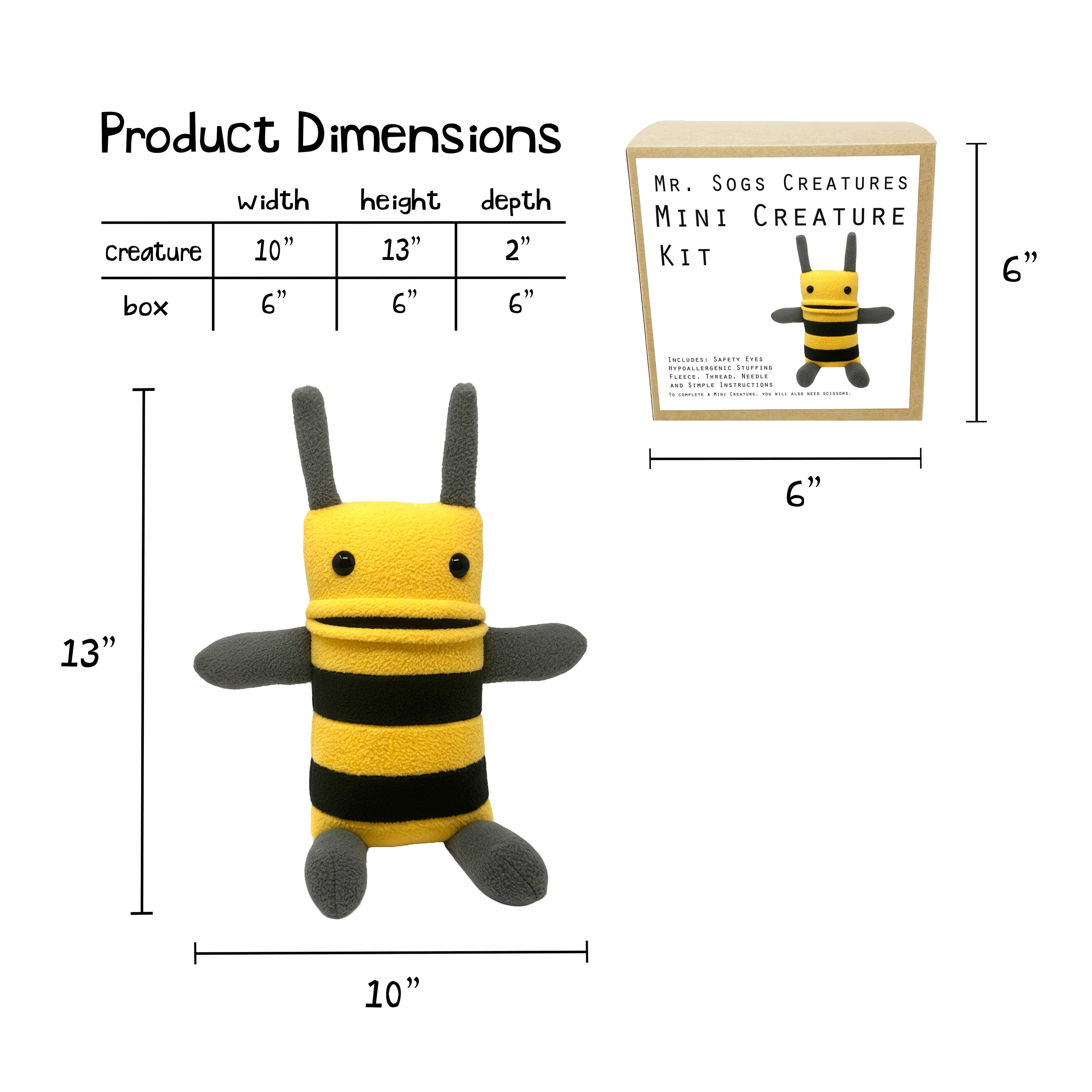 Mr. Sogs - Mini Creature DIY Plush Sewing Kit - Yellow