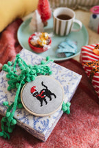 Christmas Cat Cross Stitch Kit by Cotton Clara