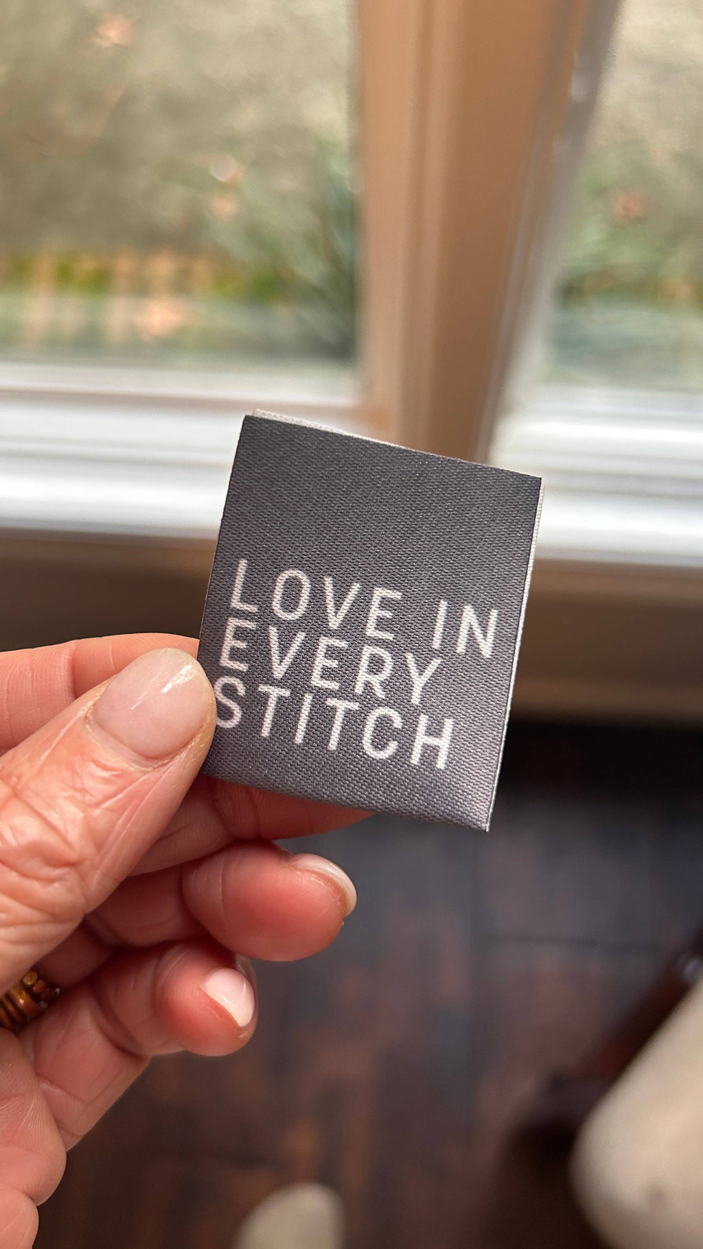 Love in Every Stitch grey sewing labels by Kati Cupcake