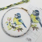The Liberty Mitsi Tana Lawn print hand wrapped around the 6 inch wooden hoop