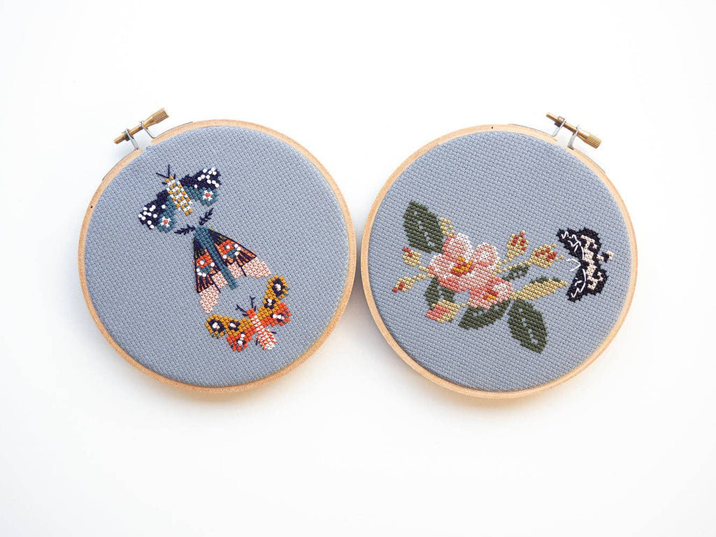 Moths cross stitch kit by Junebug and Darlin, view 2