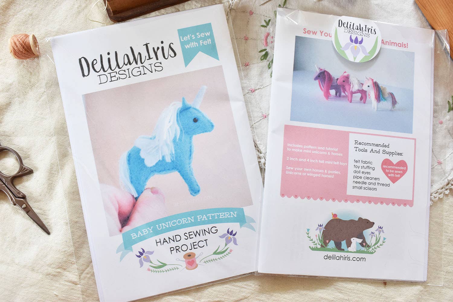 Tiny Felt Unicorn Sewing Pattern by DelilahIris
