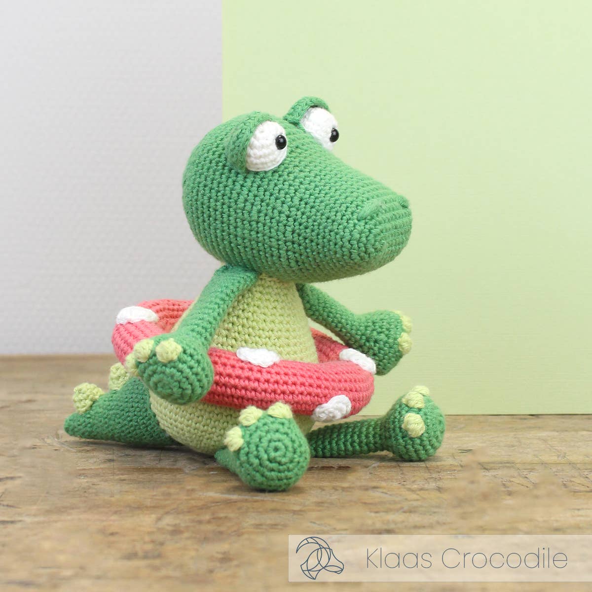 Klaas crocodile amigurumi crochet kit, 100% organic cotton yarn