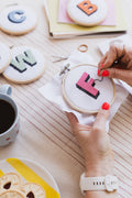 Drop Shadow Monogram Cross Stitch Kit by Cotton Clara