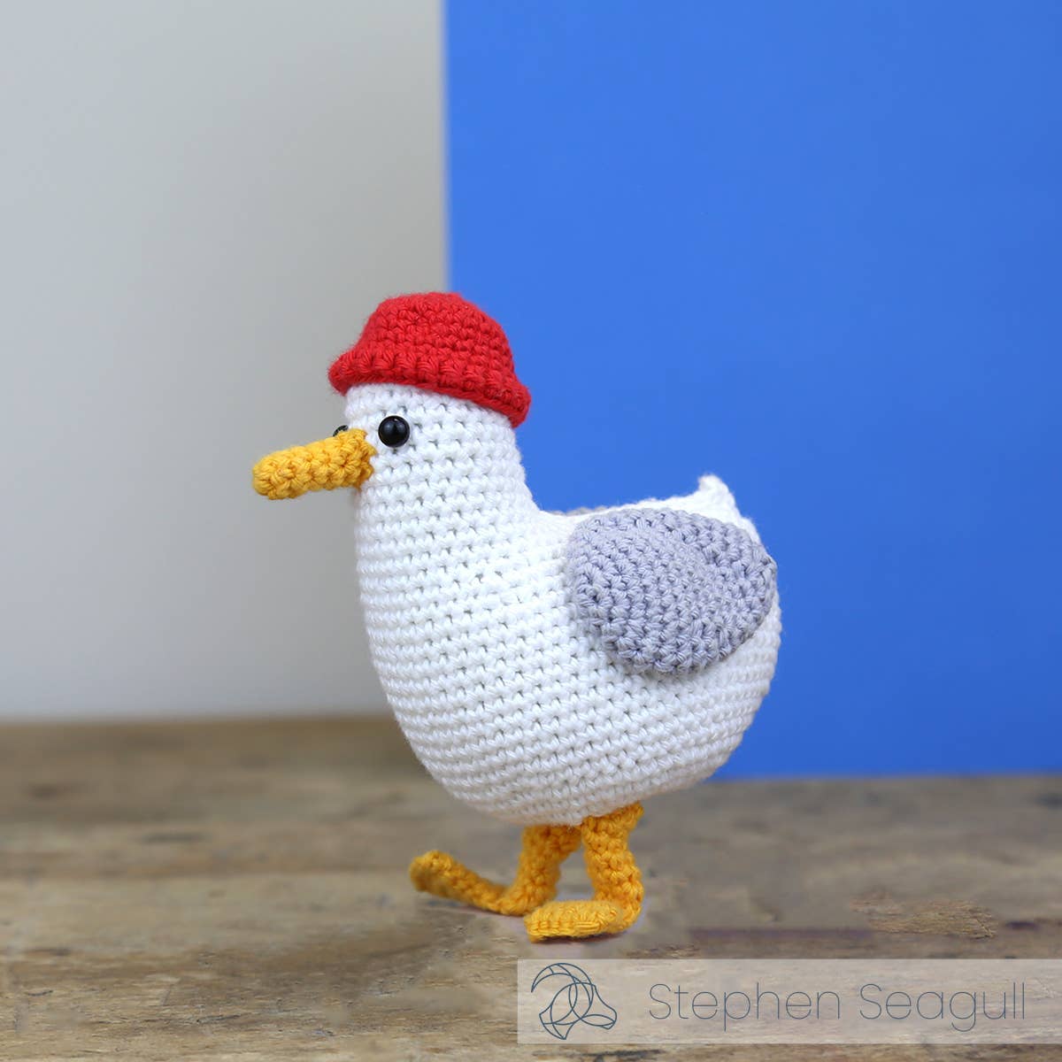 Stephen seagull crochet kit, 13 cm finished amigurumi seagull