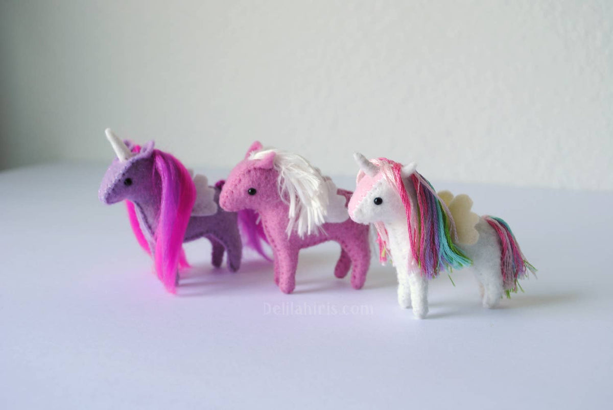 Tiny Felt Unicorn Sewing Pattern by DelilahIris