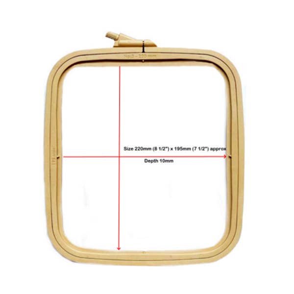 Nurge Square Plastic Embroidery Hoop, 8.75in x 7.75in