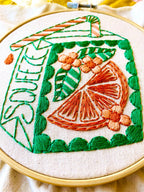 Orange Juice Box complete embroidery kit from The Stitch
