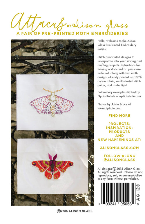 Attacus Pre-Printed Embroidery Pattern