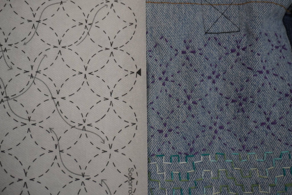 Socorro Society Sashiko Seven Treasures Stick 'n Stitch Pattern
