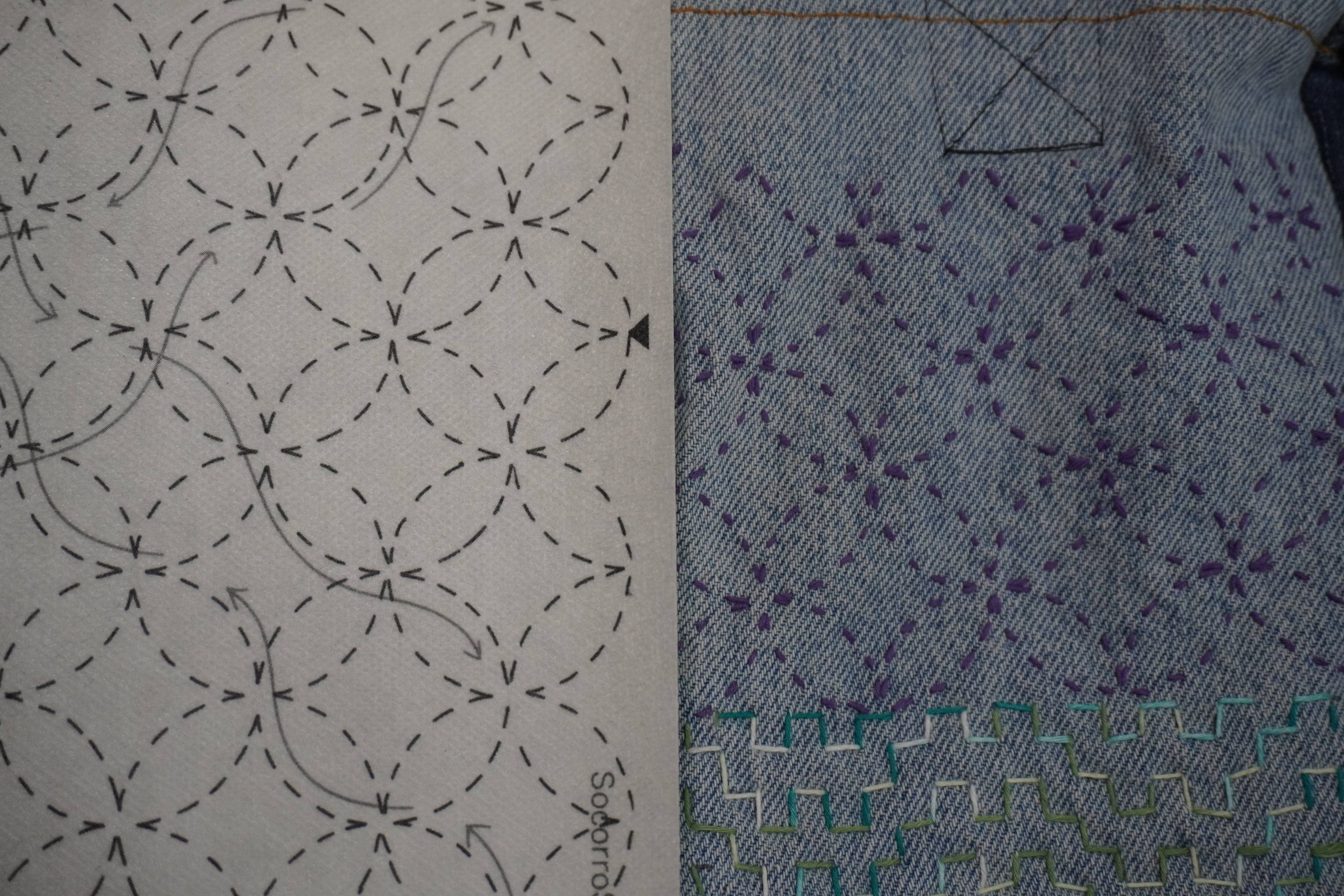 Socorro Society Sashiko Seven Treasures Stick 'n Stitch Pattern