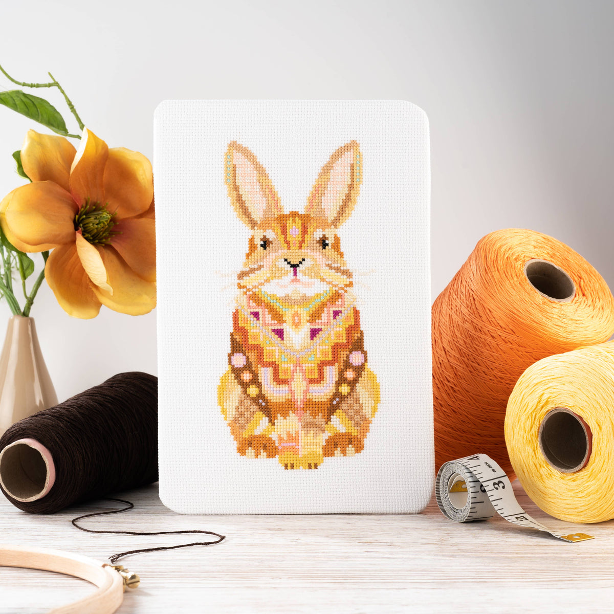 Mandala Rabbit cross stitch chart by Meloca Designs