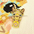 Mandala Alpaca magnetic needle minder by Meloca Designs, colorful alpaca artwork