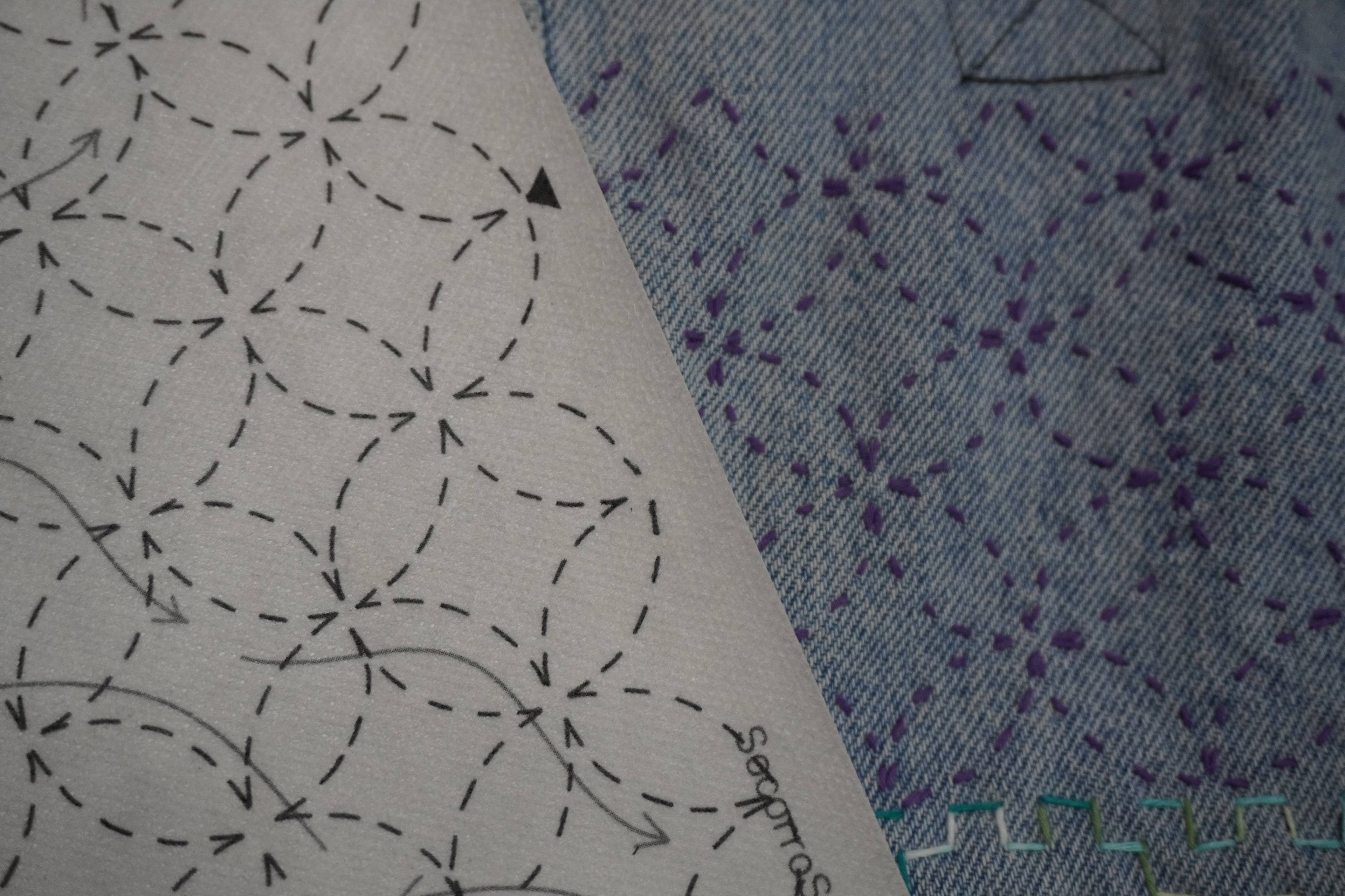 Socorro Society Sashiko Seven Treasures Stick 'n Stitch Pattern