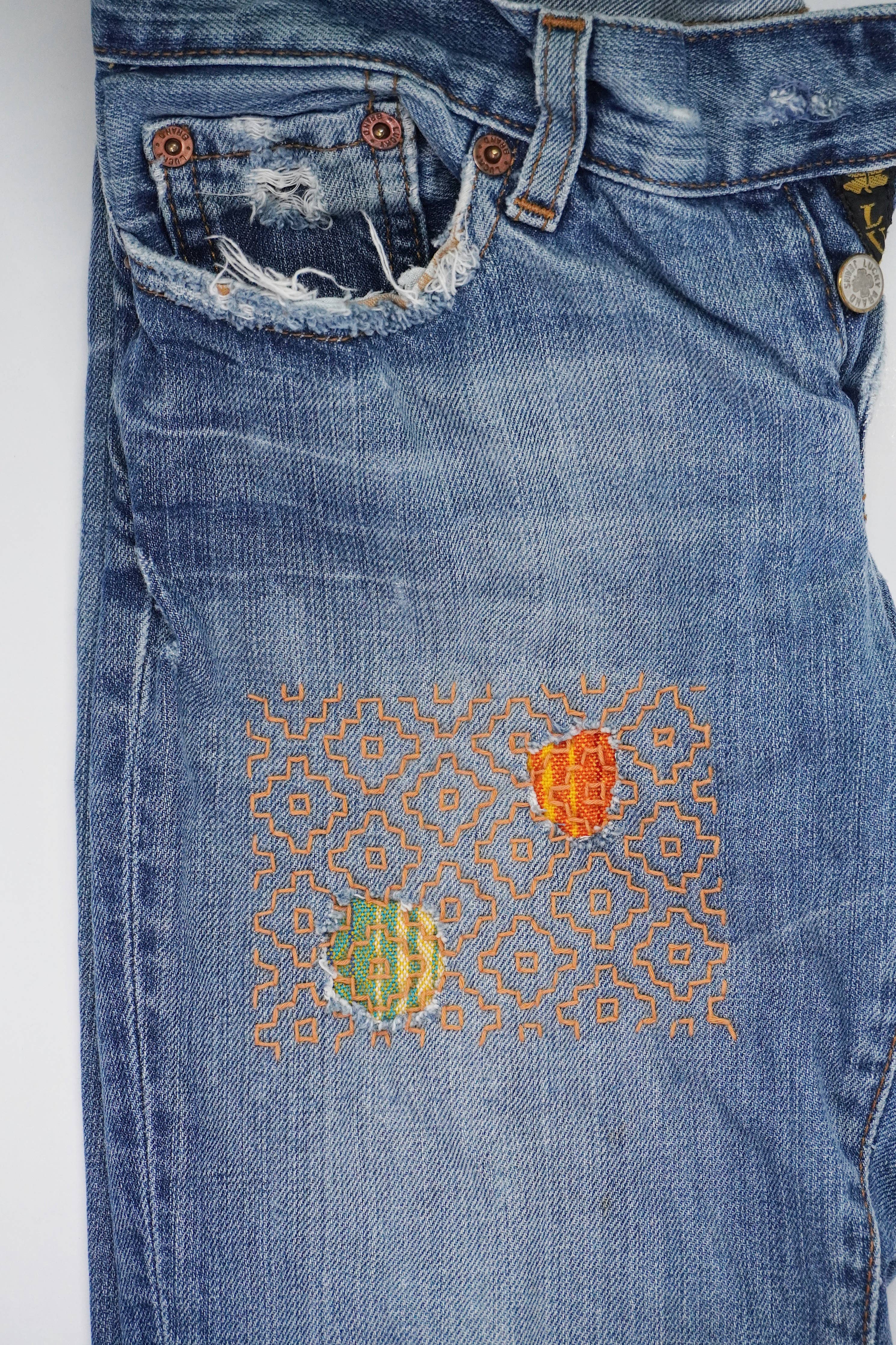 Socorro Society Sashiko Inspired Mending Stick 'n Stitch - Starter Pattern Pack