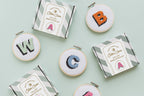 Drop Shadow Monogram Cross Stitch Kit by Cotton Clara