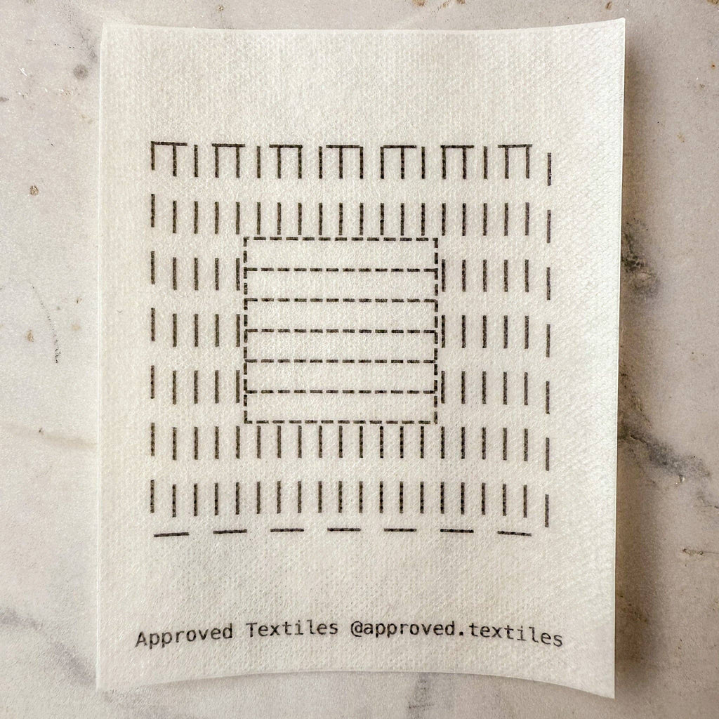 Eva Hesse post-minimalist grid motif transfer set for hand stitched visible mending