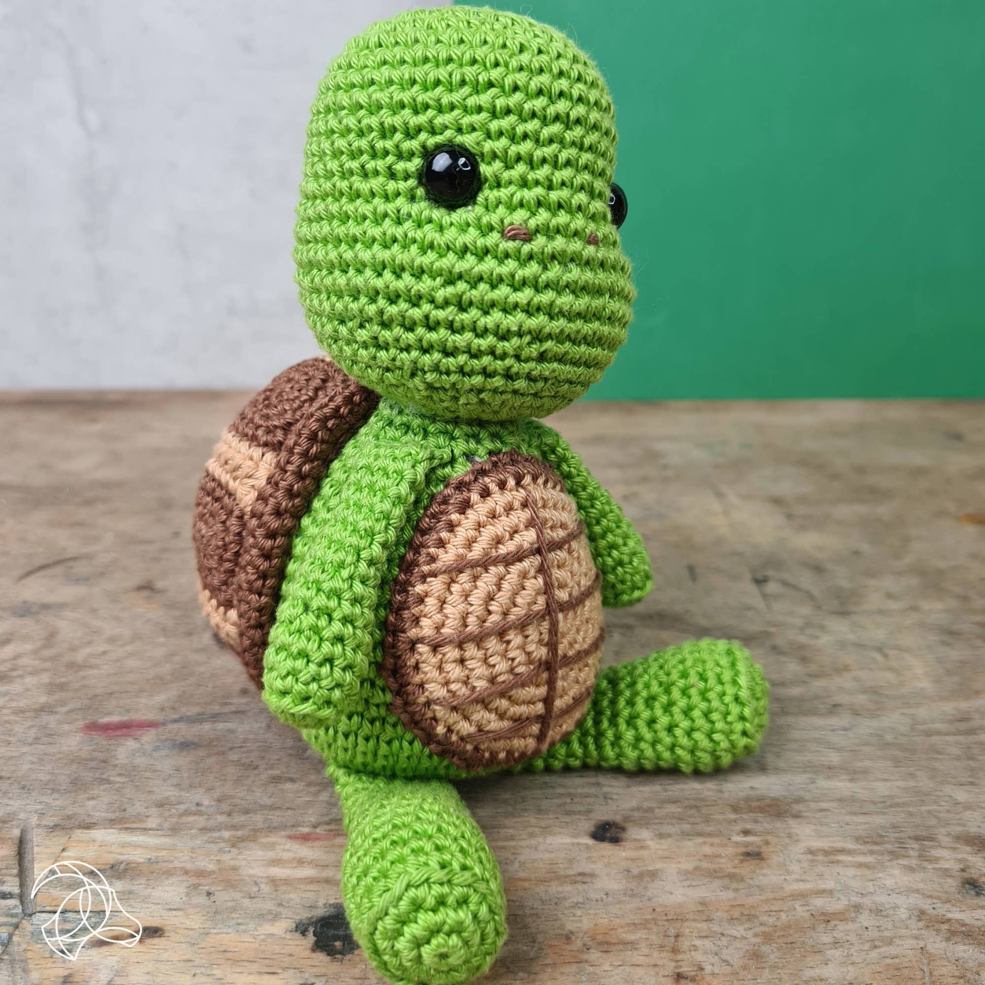 Siem turtle crochet kit, 24 cm finished amigurumi turtle