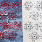 Washable stick and stitch mending transfers designed by Wrenbird Arts