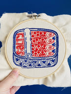Sardines complete embroidery kit from The Stitch