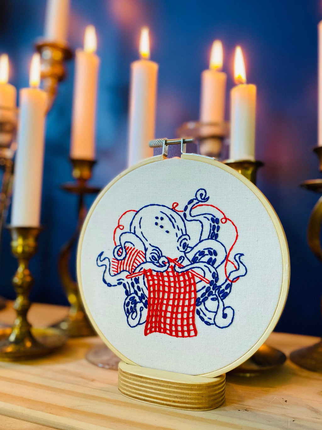 Knitting Octopus embroidery kit packaging