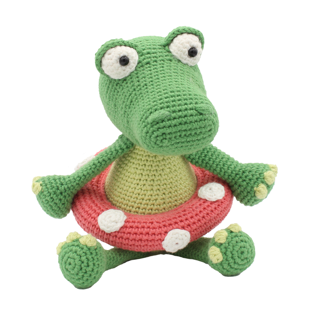 Klaas crocodile crochet kit, made in the Netherlands