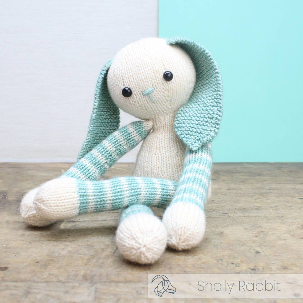 Finished Shelly Rabbit knitted rabbit, about 35 cm tall