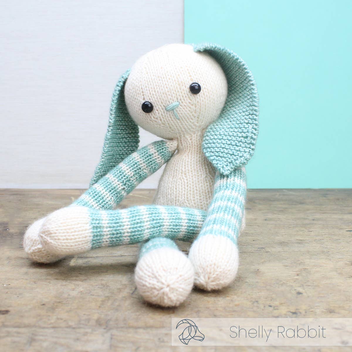 Finished Shelly Rabbit knitted rabbit, about 35 cm tall