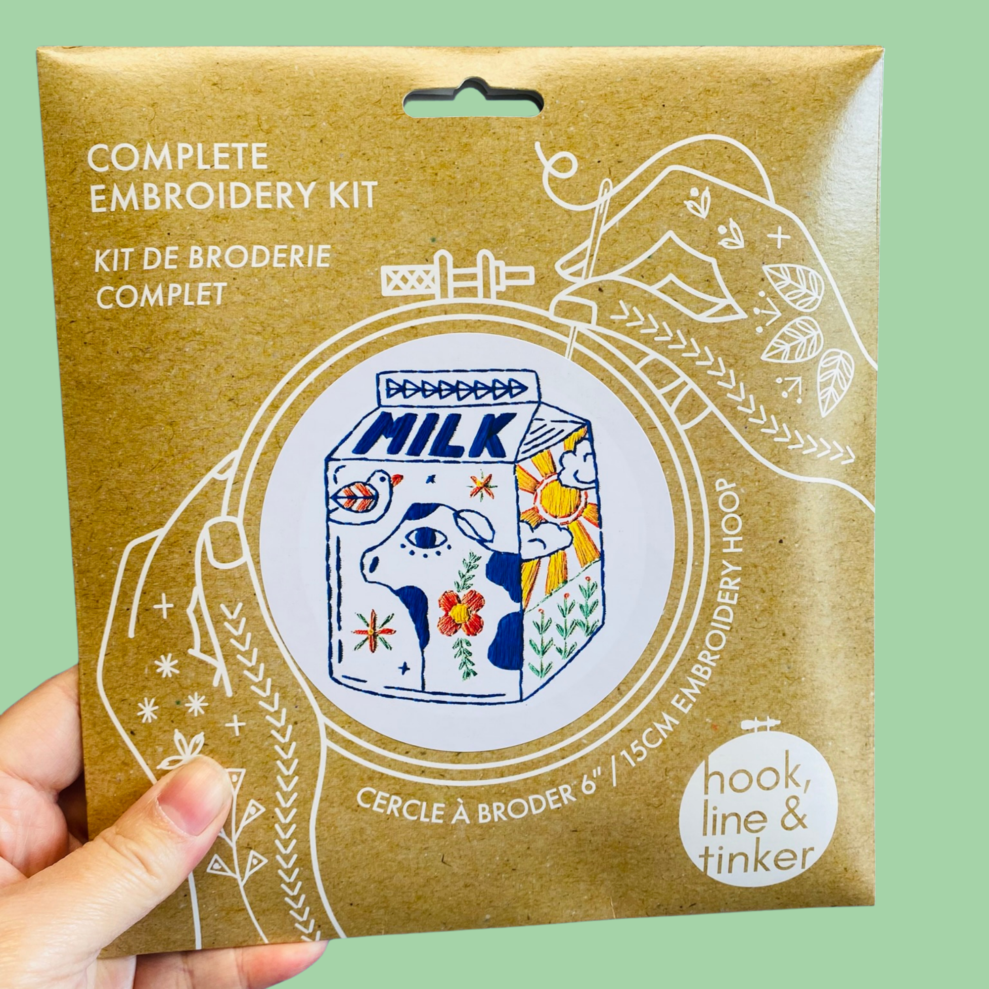 Milk complete embroidery kit by Hook, Line & Tinker