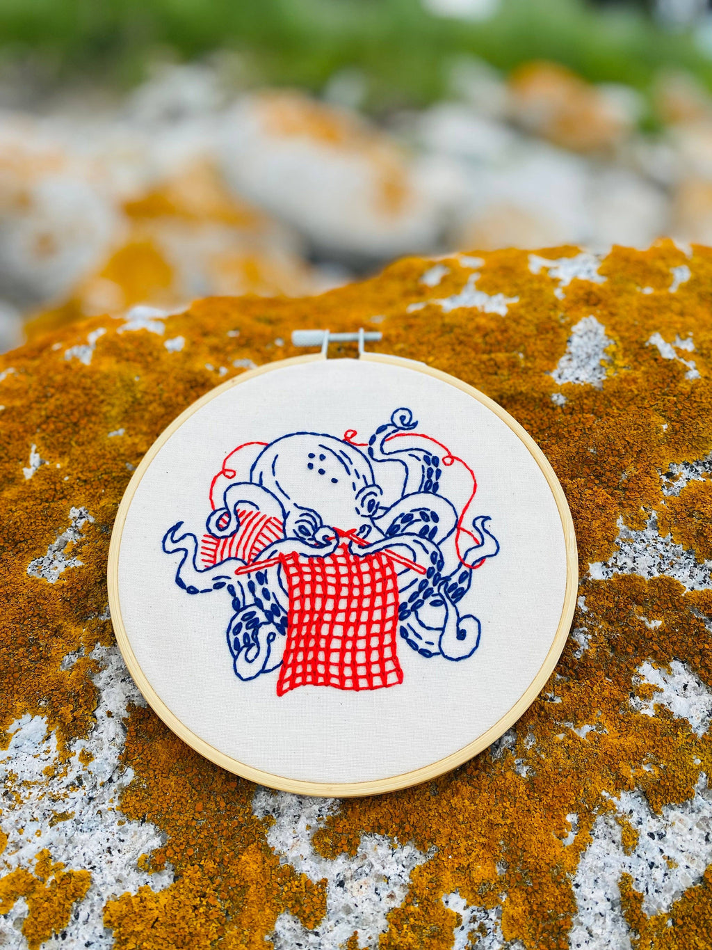 Knitting Octopus complete embroidery kit from The Stitch