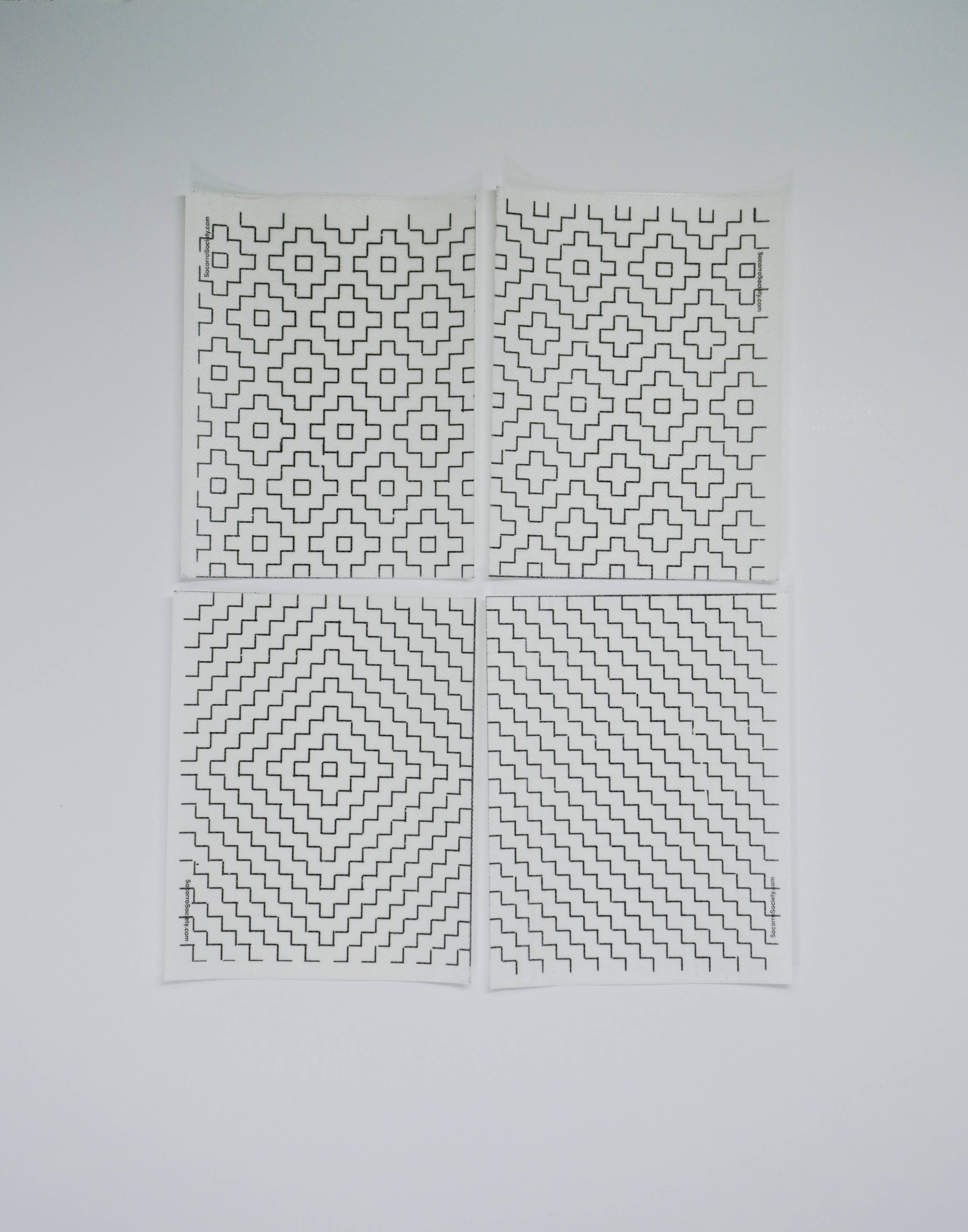Socorro Society Sashiko Inspired Mending Stick 'n Stitch - Starter Pattern Pack
