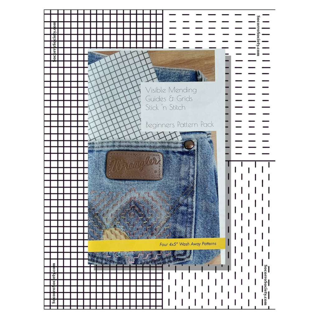 Socorro Society Visible Mending Stick N' Stitch Patterns- Beginners Starter Pack