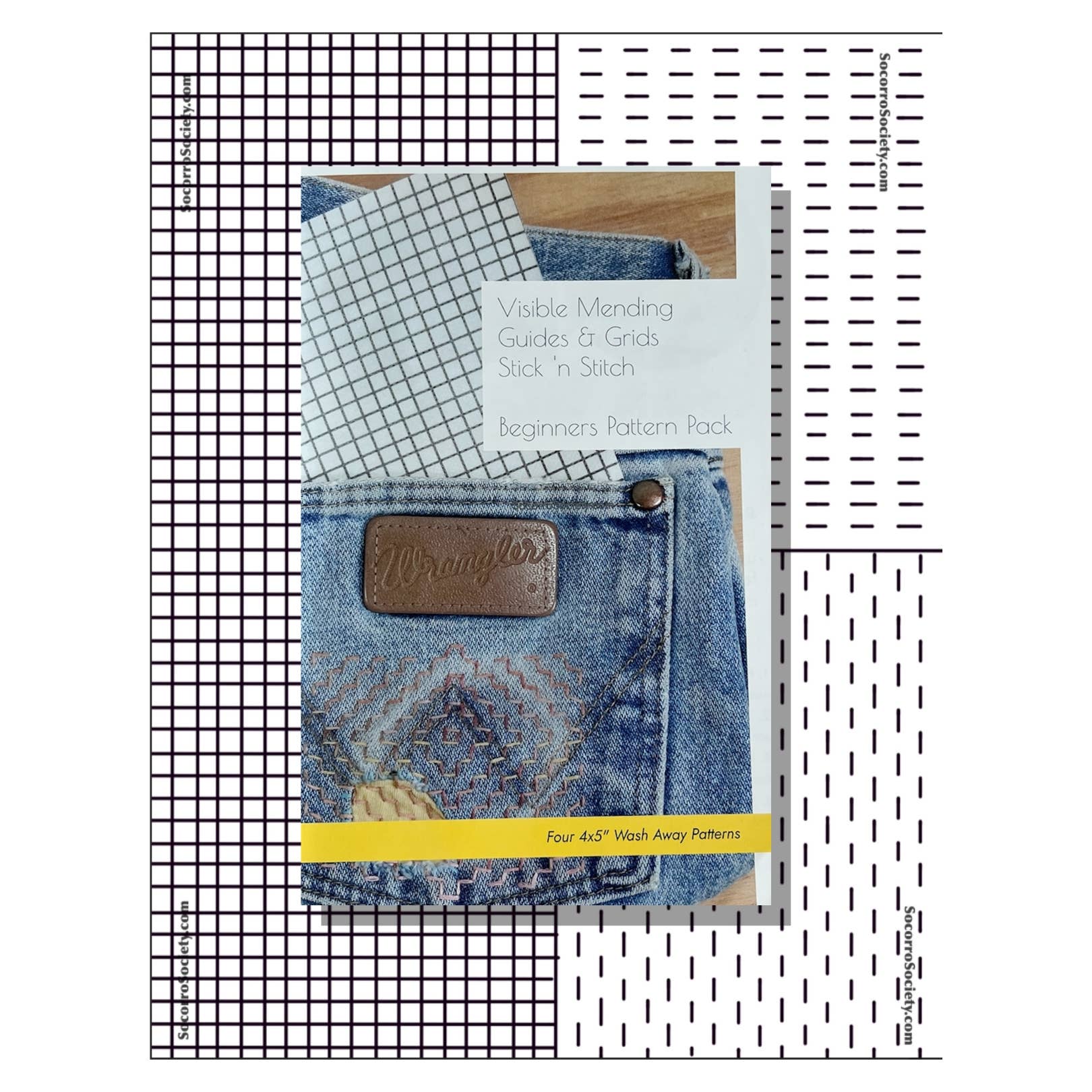 Socorro Society Visible Mending Stick N' Stitch Patterns- Beginners Starter Pack