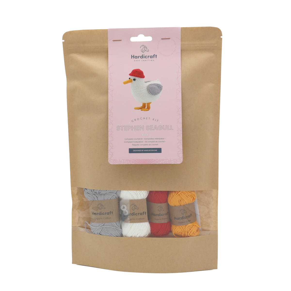 Stephen seagull crochet kit, made in the Netherlands