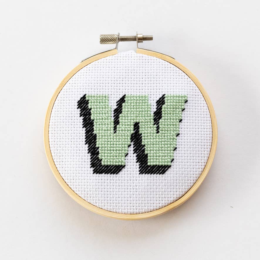 Drop Shadow Monogram Cross Stitch Kit by Cotton Clara