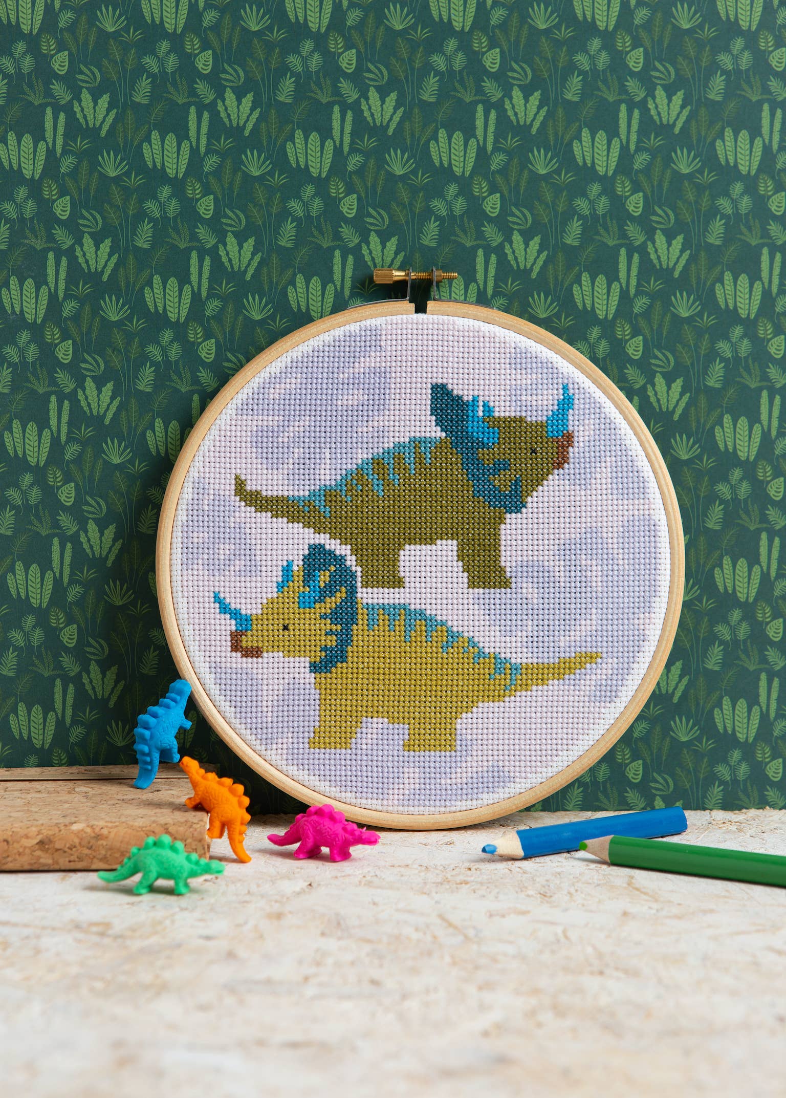 Triceratops Cross Stitch Kit