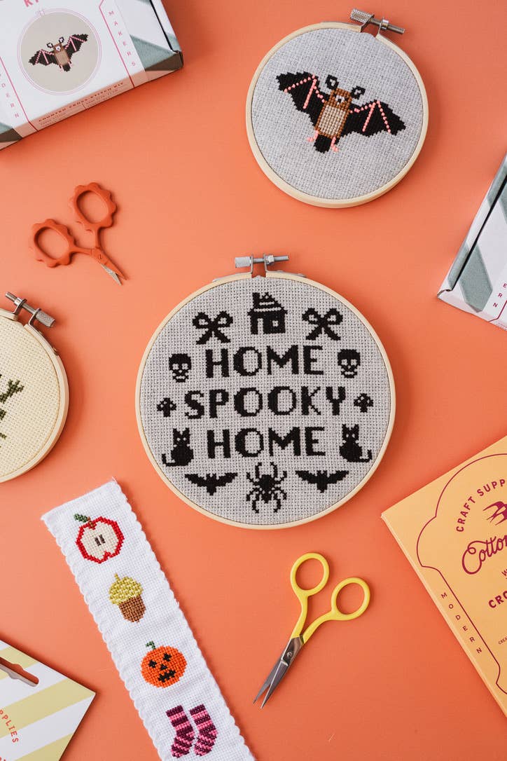 Home Spooky Home Cross Stitch Kit by Cotton Clara