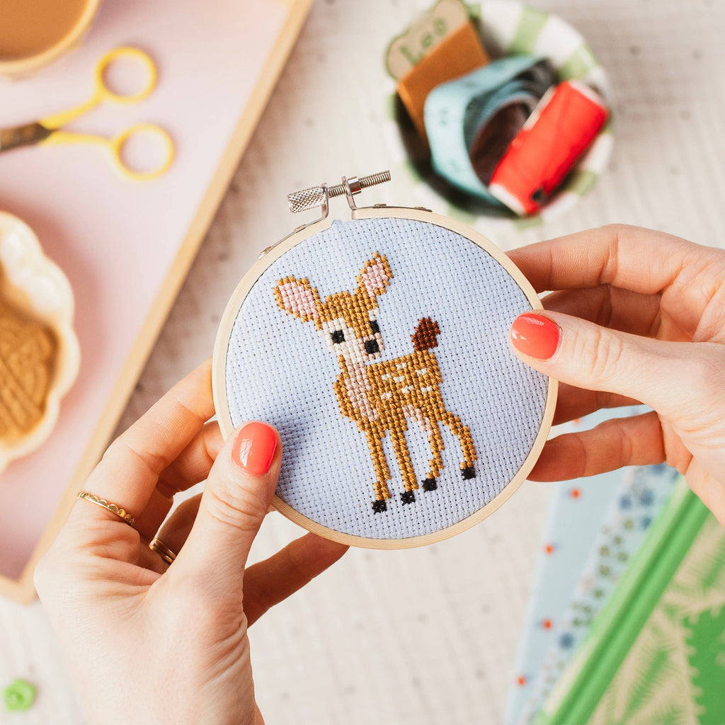 Baby Deer Cross Stitch Kit by Cotton Clara