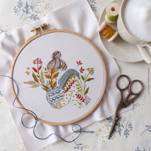 Autumn Lady embroidery kit by Tamar Nahir-Yanai