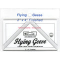 Bloc Loc Flying Geese Ruler, 2 by 4 inch clear acrylic quilting ruler with a grooved back
