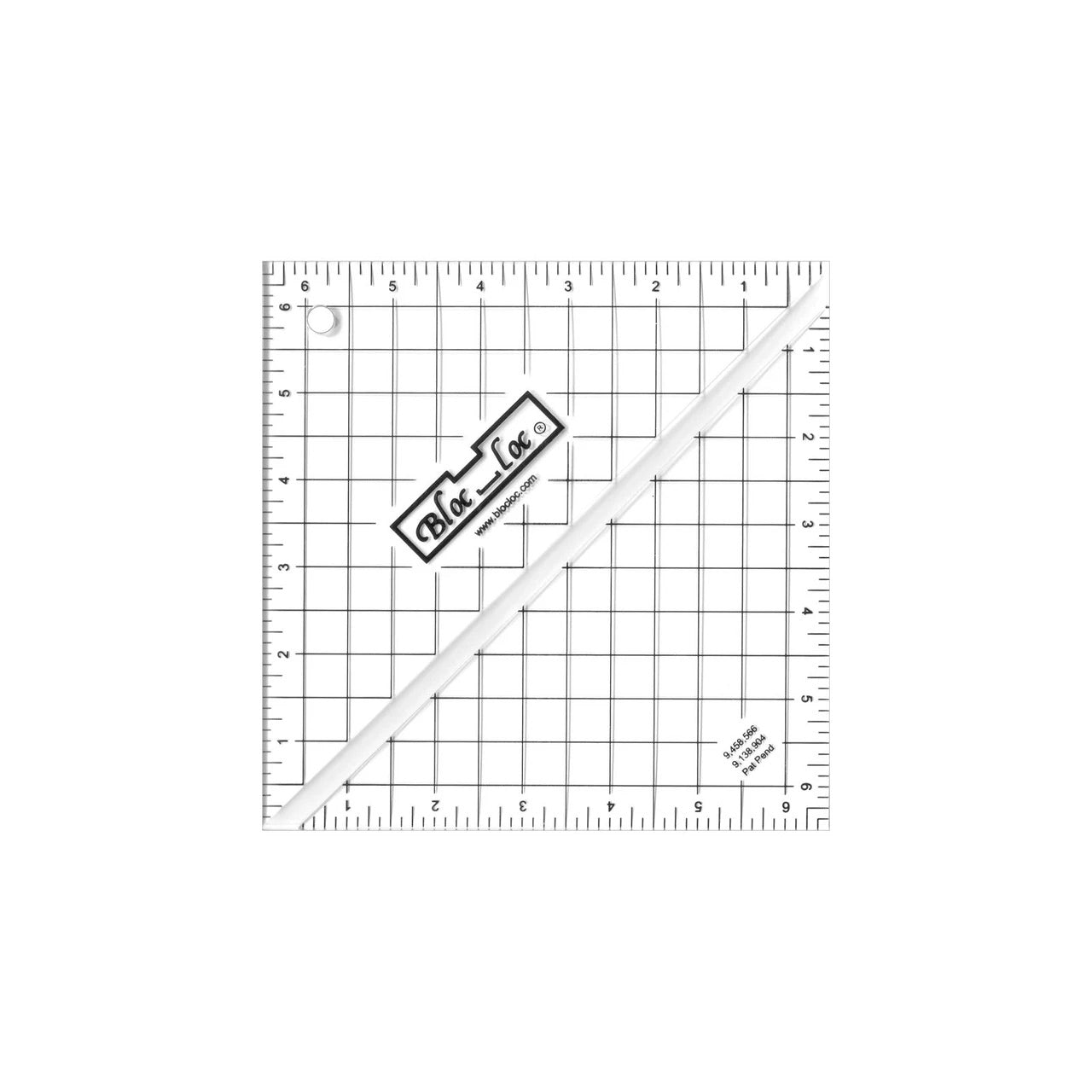 Bloc Loc Half-Square Triangle Ruler, 6.5 inch square clear acrylic quilting ruler