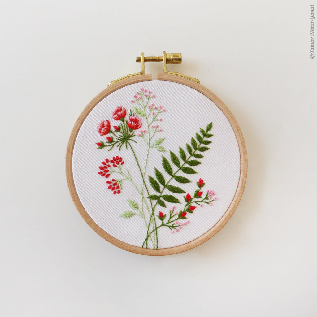 Fern & Flowers embroidery kit by Tamar Nahir-Yanai