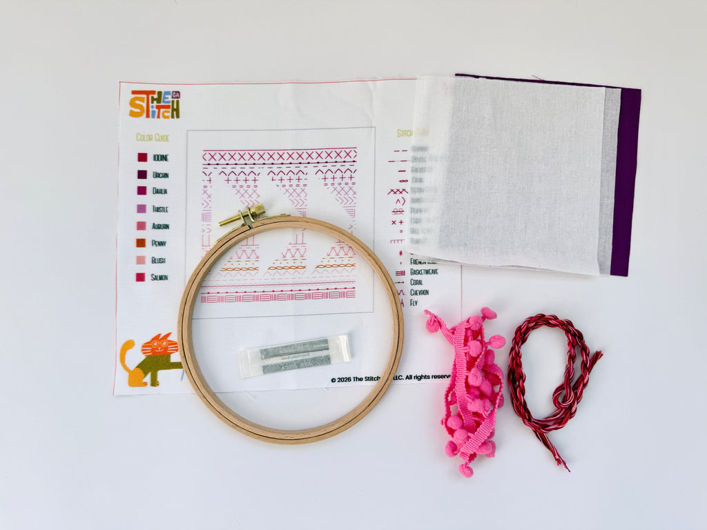 DIY Flying Geese Embroidered Pincushion Kit
