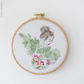 Monstera Monkey Lady embroidery kit by Tamar Nahir-Yanai