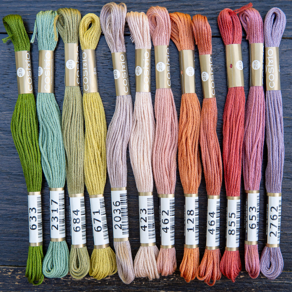 COSMO Embroidery Set Vintage Bloom - 12 Skeins