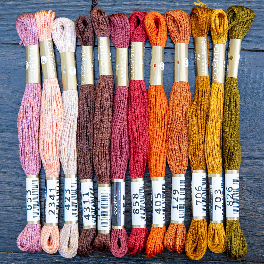 COSMO Embroidery Set Autumn Rose - 12 Skeins