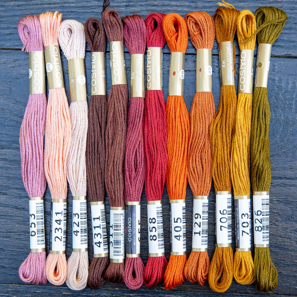 COSMO Embroidery Set Autumn Rose - 12 Skeins