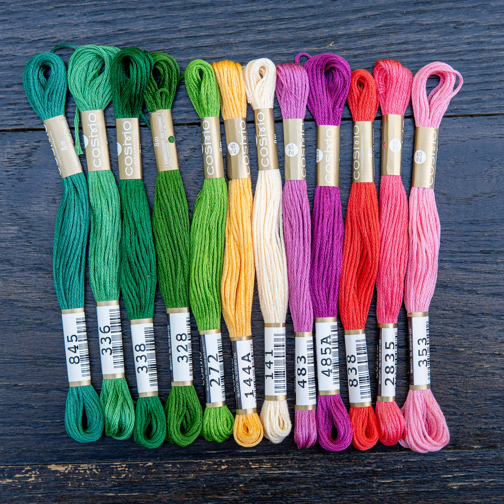 COSMO Embroidery Set Petals & Stems - 12 Skeins