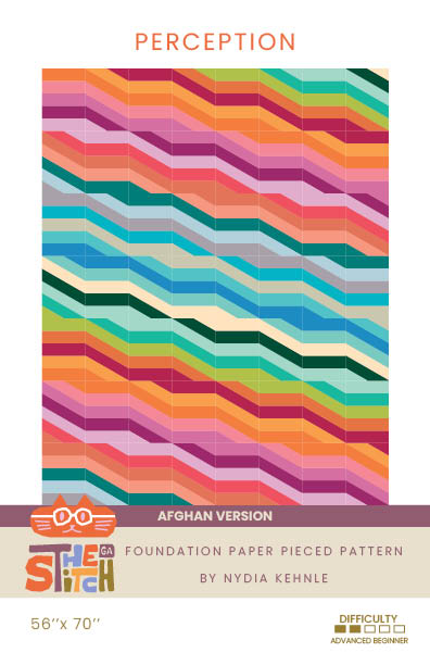 Perception Afghan Quilt Pattern PRINT by Nydia Kehnle