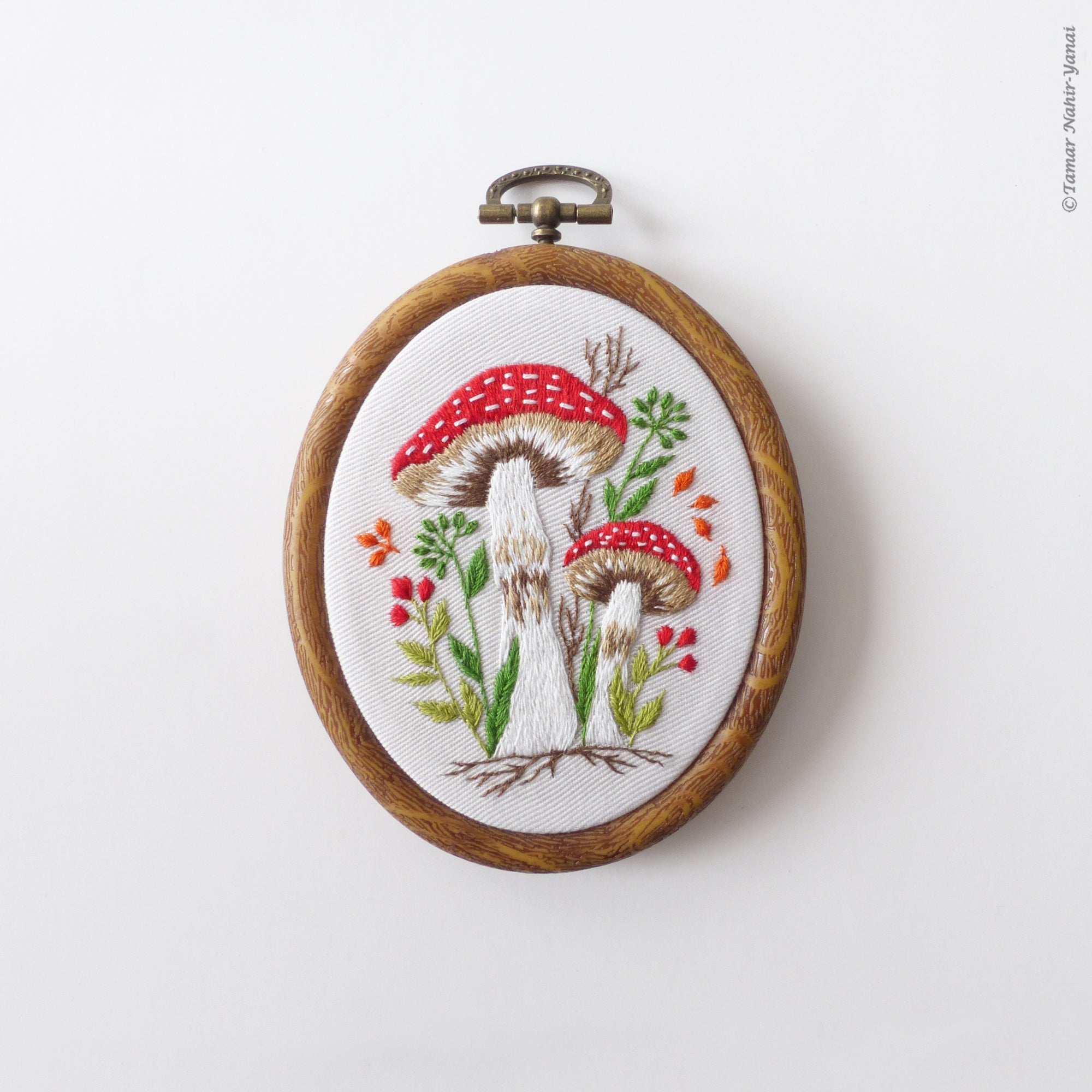Tiny Mushrooms embroidery kit by Tamar Nahir-Yanai